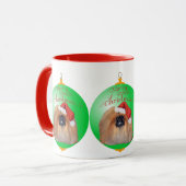 Pekingese Kerst Ornament Mok (Voorkant links)