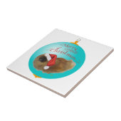 Pekingese Kerst Ornament Tegeltje (Zijkant)