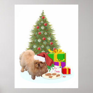 Pekingese kerst poster