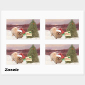 Pekingese kerst rechthoekige sticker (Vel)