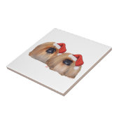 Pekingese kerst tegeltje (Zijkant)