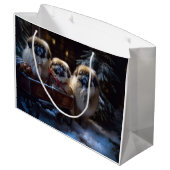 Pekingese Kerstfeest Seizoen Groot Cadeauzakje (Achterkant Gekanteld)