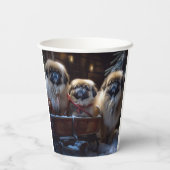 Pekingese Kerstfeest Seizoen Papieren Bekers (Achterkant)