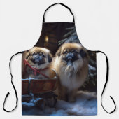 Pekingese Kerstfeest Seizoen Schort (Voorkant)