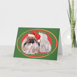 Pekingese Kerstkaart Feestdagen Kaart