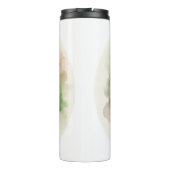 Pekingese kerstkrans feestelijke pup thermosbeker (Achterkant)