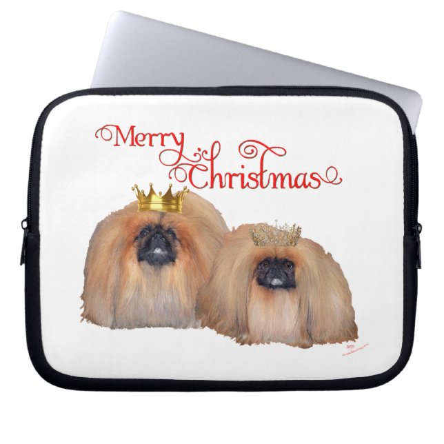 Pekingese Kerstmis Laptop Sleeve (Voorkant)
