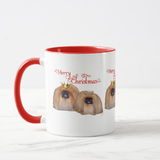 Pekingese Kerstmis Mok (Links)