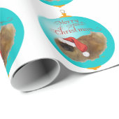 Pekingese kerstversiering cadeaupapier (Rol Hoek)
