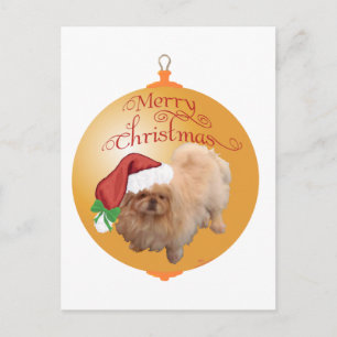 Pekingese kerstversiering feestdagenkaart