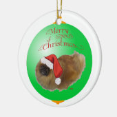 Pekingese kerstversiering keramisch ornament (Links)