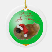 Pekingese kerstversiering keramisch ornament (Achterkant)