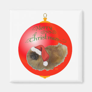 Pekingese kerstversiering magneet