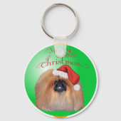 Pekingese kerstversiering sleutelhanger (Voorkant)