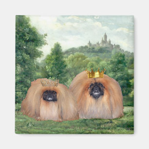 Pekingese King & Queen met Dream Castle Magneet