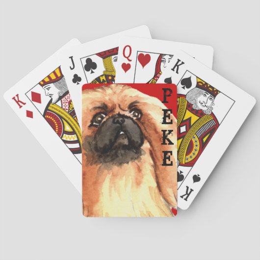 Pekingese kleurenblok afspeelkaarten pokerkaarten (Achterkant)