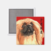 Pekingese kleurenblok magneet (Voorkant / Achterkant)