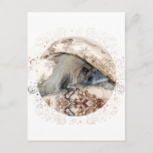 Pekingese komt tevoorschijn briefkaart
