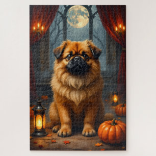 Pekingese Koninklijke Gotische Halloween Portret K Legpuzzel