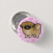 Pekingese Love (puppy cut) Ronde Button 3,2 Cm (Voorkant /achterkant)
