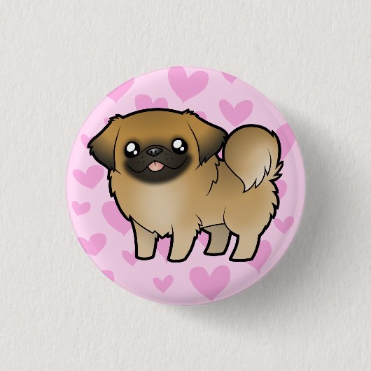 Pekingese Love (puppy cut) Ronde Button 3,2 Cm (Voorkant)