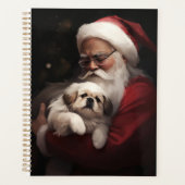 Pekingese met Sinterklaas Feestelijke Kerstmis Planner (Voorkant)