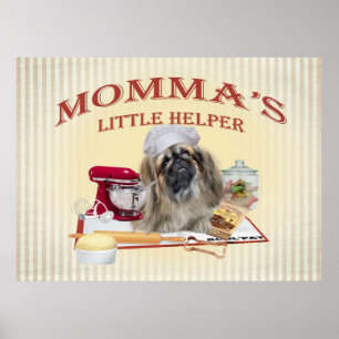 Pekingese Momma's Posters met kleine helper
