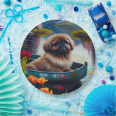 Pekingese op een peddel: een Schilderachtig avontu Papieren Bordje (Feest)