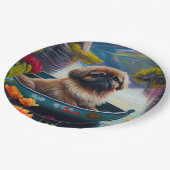 Pekingese op een peddel: een Schilderachtig avontu Papieren Bordje (Gekanteld)
