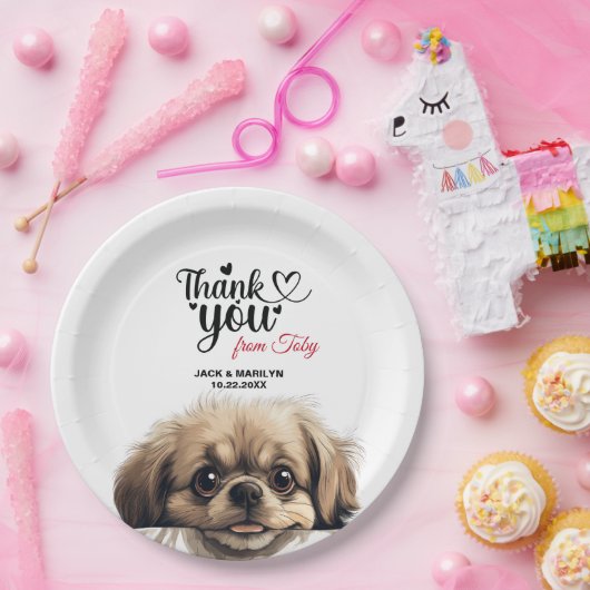 Pekingese Papieren Bordje (Feest)