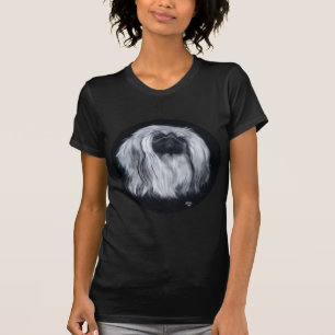 Pekingese portret in zwart-wit t-shirt