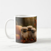 Pekingese Puppy Herfst Verrukking Pompoen Koffiemok (Links)