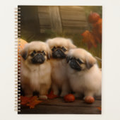 Pekingese Puppy Herfst Verrukking Pompoen Planner (Voorkant)