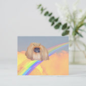 Pekingese regenboog briefkaart (Staand voorkant)