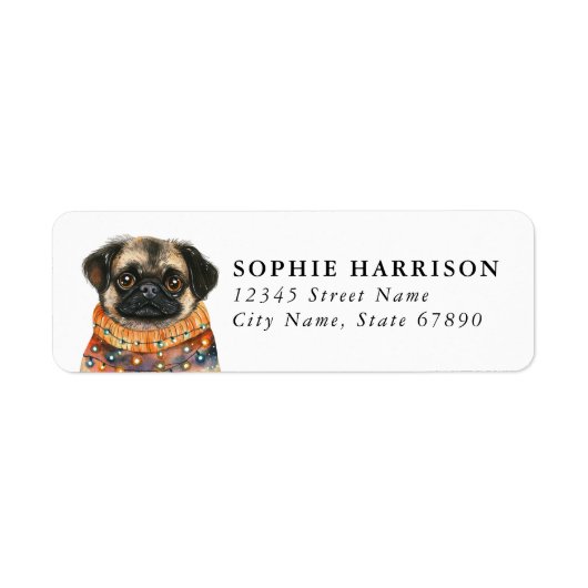 Pekingese Return Address Labels (Voorkant)