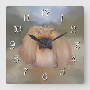 Pekingese Royal Vierkante Klok