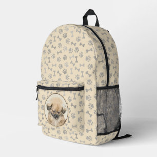 Pekingese Schilderij - Mooie Originele Honden Kuns Bedrukte Rugzak