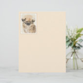 Pekingese schildering - Kute Original Dog Art (Staand voorkant)