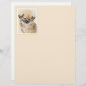 Pekingese schildering - Kute Original Dog Art (Voorkant / Achterkant)