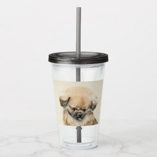 Pekingese schildering - Kute Original Dog Art Acryl Drinkbeker