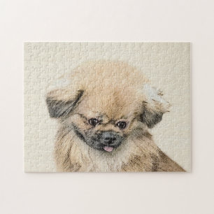 Pekingese schildering - Kute Original Dog Art Legpuzzel