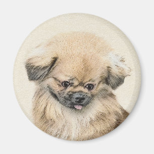 Pekingese schildering - Kute Original Dog Art Magneet