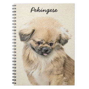 Pekingese schildering - Kute Original Dog Art Notitieboek