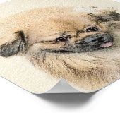 Pekingese schildering - Kute Original Dog Art Poster (Hoek)