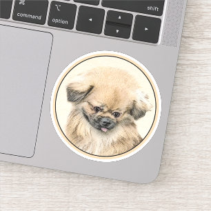 Pekingese schildering - Kute Original Dog Art Sticker