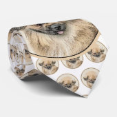 Pekingese schildering - Kute Original Dog Art Stropdas (Opgerold)