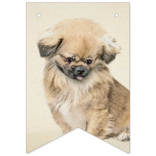 Pekingese schildering - Kute Original Dog Art Vlaggetjes