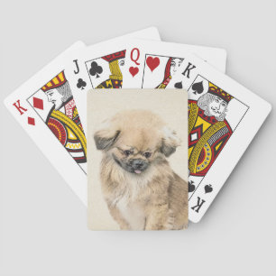Pekingese schilderingen - Oorspronkelijke dog kuns Pokerkaarten