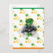 Pekingese Shamrock St. Patricks Day Feestdagenkaart (Voorkant / Achterkant)