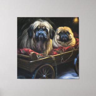 Pekingese Sneeuw Slede Kerst Decoratie